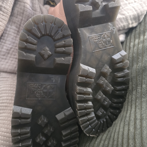 Dr. Martens Pink Ankle Boots with Black Accents - Picture 3 of 4